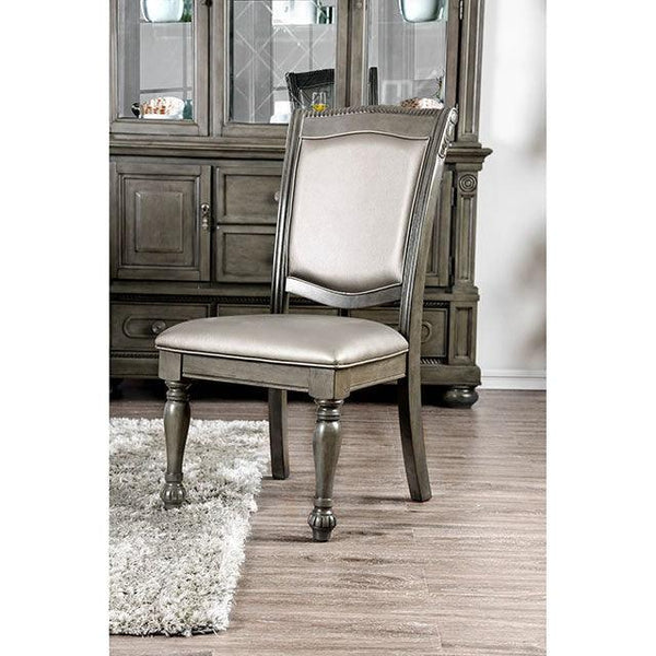 Alpena CM3350GY-SC-2PK Gray/Silver Transitional Side Chair (2/Ctn) By Furniture Of America - sofafair.com