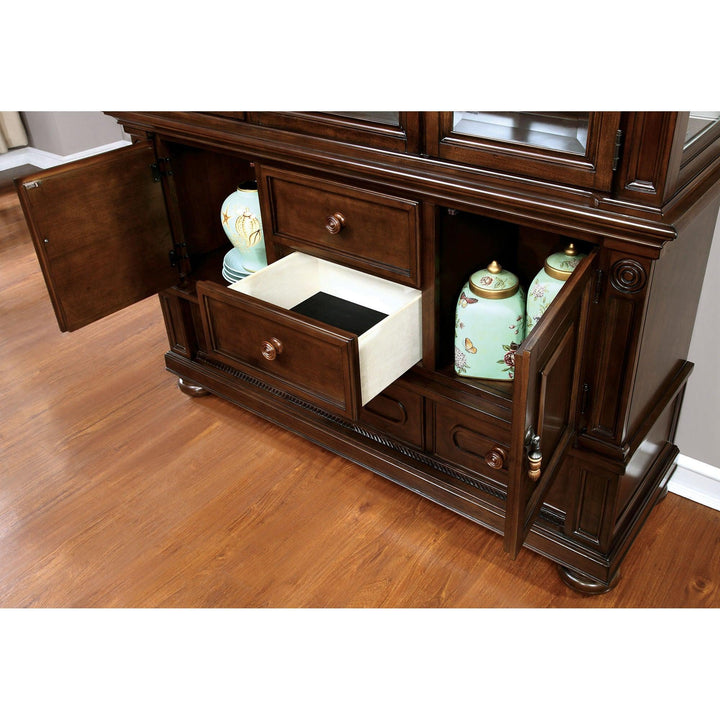 Alpena CM3350HB Brown Cherry Transitional Hutch & Buffet By Furniture Of America - sofafair.com