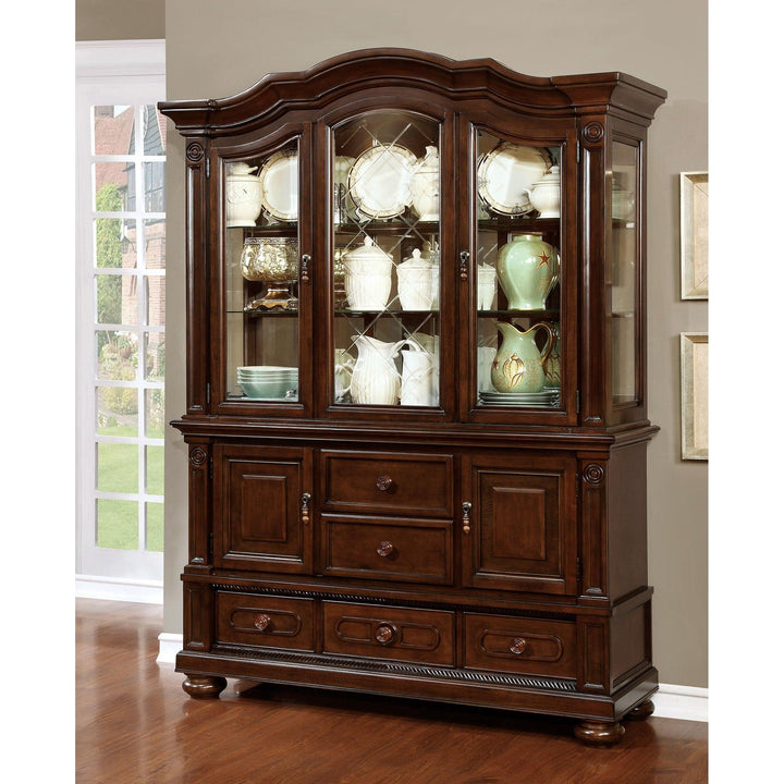 Alpena CM3350HB Brown Cherry Transitional Hutch & Buffet By Furniture Of America - sofafair.com