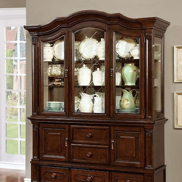 Alpena CM3350HB Brown Cherry Transitional Hutch & Buffet By Furniture Of America - sofafair.com