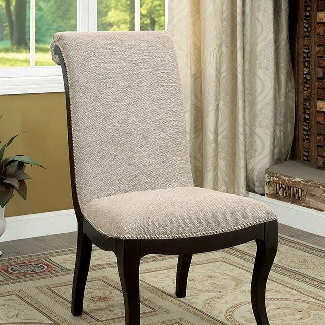 Ornette CM3353SC-2PK Espresso/Beige Transitional Side Chair (2/Box) By Furniture Of America - sofafair.com
