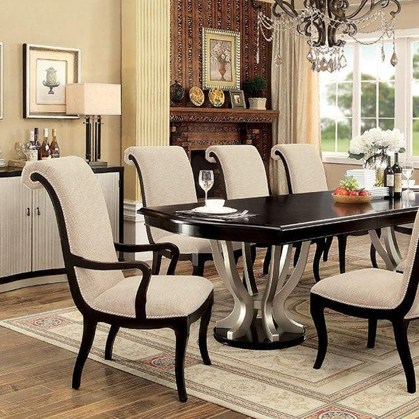 Ornette CM3353T Espresso/Champagne Transitional Dining Table By Furniture Of America - sofafair.com
