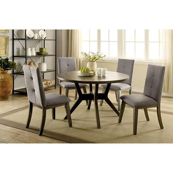 Abelone CM3354GY-RT Gray Rustic Round Table By Furniture Of America - sofafair.com