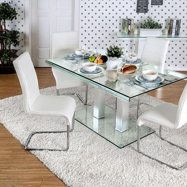 Richfield CM3362T Silver/Chrome Contemporary Dining Table By Furniture Of America - sofafair.com