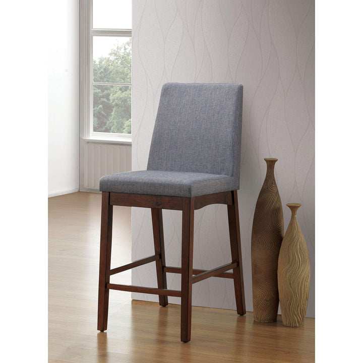 Marten CM3372PC-2PK Brown Cherry/Gray Mid-century Modern Counter Ht. Chair (2/Box) By Furniture Of America - sofafair.com