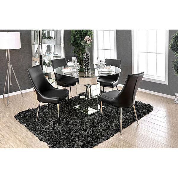 Izzy CM3384RT Silver Contemporary Dining Table By Furniture Of America - sofafair.com
