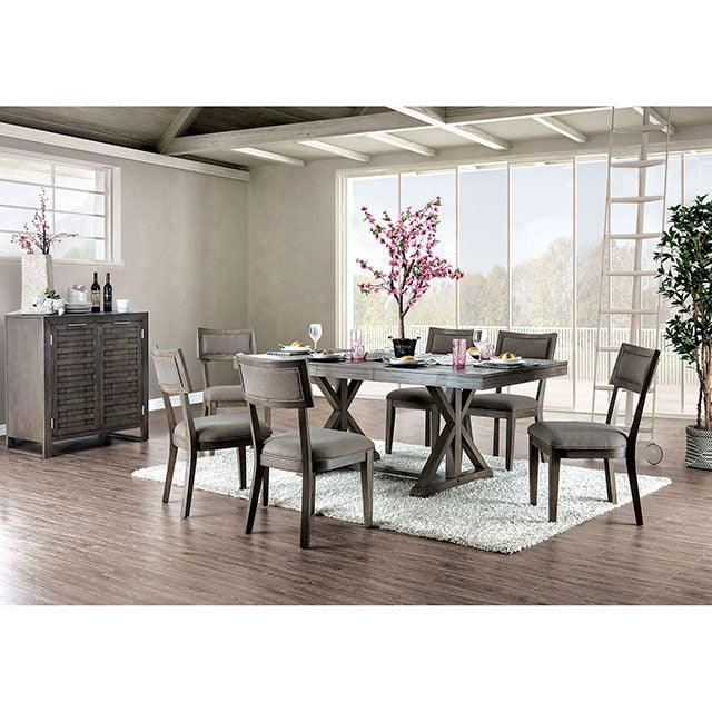 Leeds CM3387T Gray Rustic Dining Table By Furniture Of America - sofafair.com