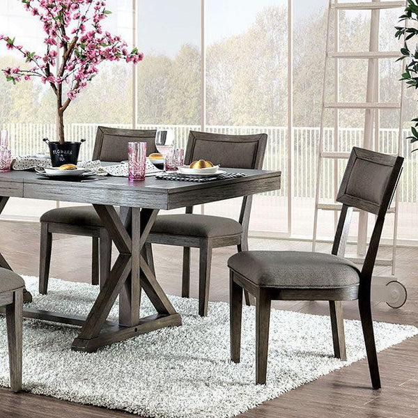 Leeds CM3387T Gray Rustic Dining Table By Furniture Of America - sofafair.com