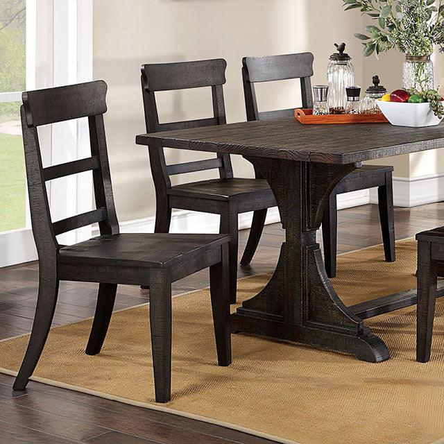 Leonidas CM3389BK-T Antique Black Rustic Dining Table By Furniture Of America - sofafair.com