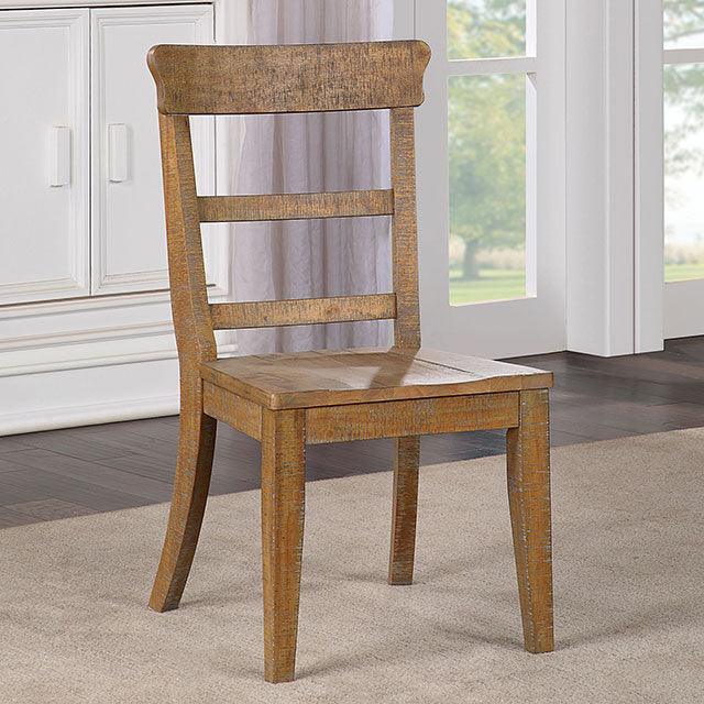 Leonidas CM3389NT-SC Natural Tone Rustic Side Chair (2/Box) By Furniture Of America - sofafair.com