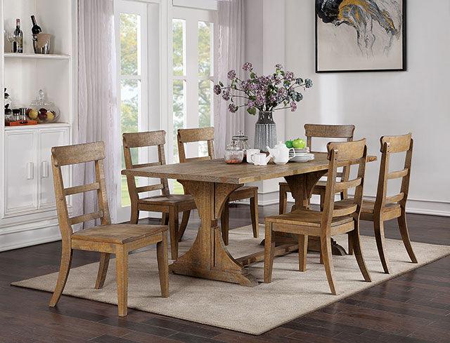 Leonidas CM3389NT-T Natural Tone Rustic Dining Table By Furniture Of America - sofafair.com