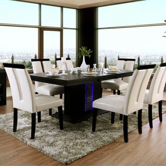 Evangeline CM3394T Black/Beige Contemporary Dining Table By furniture of america - sofafair.com
