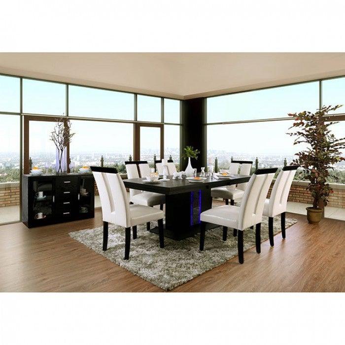 Evangeline CM3394T Black/Beige Contemporary Dining Table By furniture of america - sofafair.com