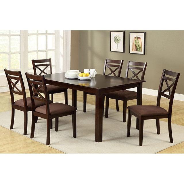 Weston CM3400T-7PK Espresso Transitional 7 Pc. Dining Table Set By Furniture Of America - sofafair.com