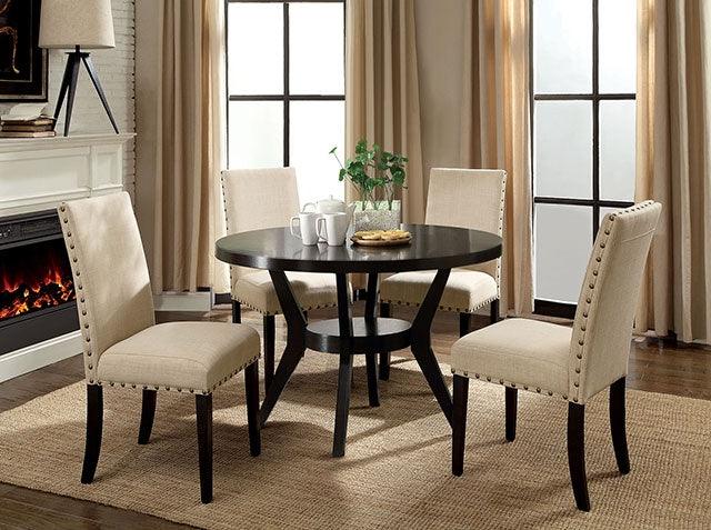 Downtown CM3424T Espresso Transitional Round Dining Table By Furniture Of America - sofafair.com