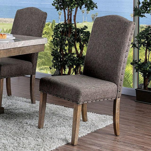 Bridgen CM3429SC Natural/Brown Rustic Side Chair (2/Ctn) By Furniture Of America - sofafair.com