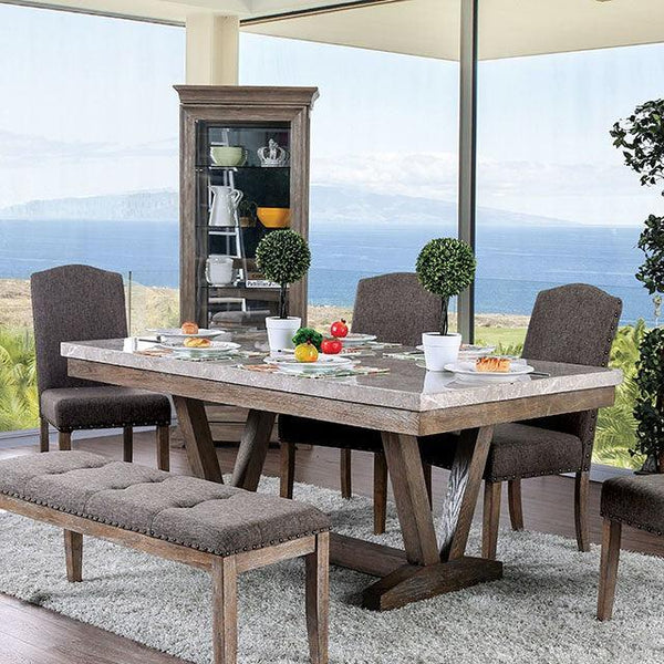 Bridgen CM3429T Natural/Brown Rustic Dining Table By Furniture Of America - sofafair.com