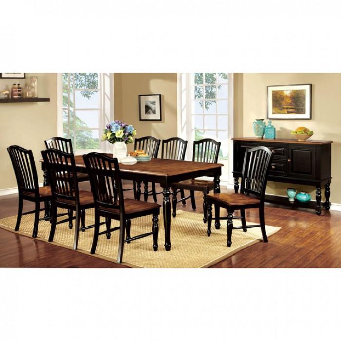 Mayville CM3431T Black/Antique Oak Transitional Dining Table By furniture of america - sofafair.com