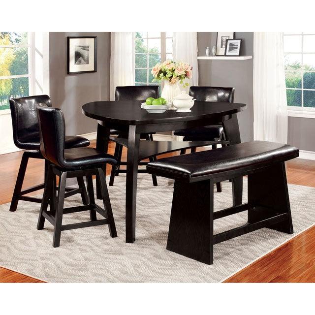 Hurley CM3433PC-2PK Black Contemporary Counter Ht. Chair (2/Box) By Furniture Of America - sofafair.com
