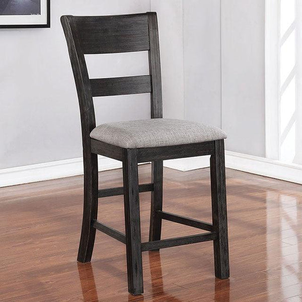 Sania CM3445PC Antique Black Rustic Counter Ht. Side Chair (2/Ctn) By Furniture Of America - sofafair.com