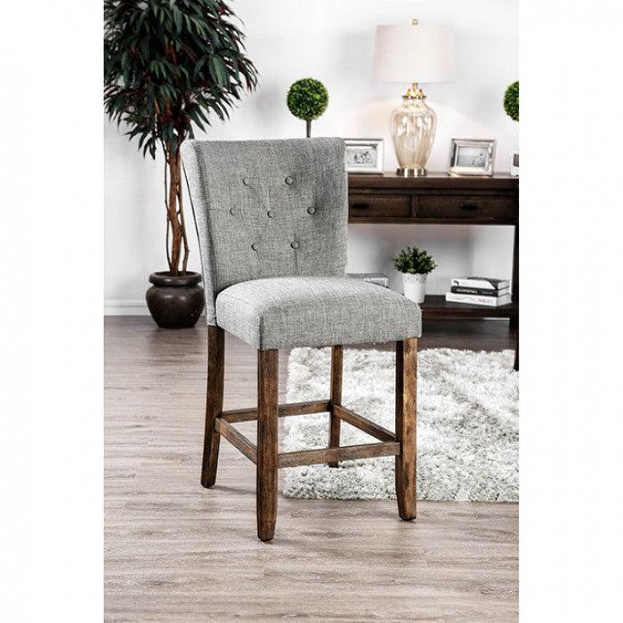 Schoten CM3450GY-PC Gray/Antique Dark Oak Transitional Counter Ht. Chair (2/Ctn) By furniture of america - sofafair.com