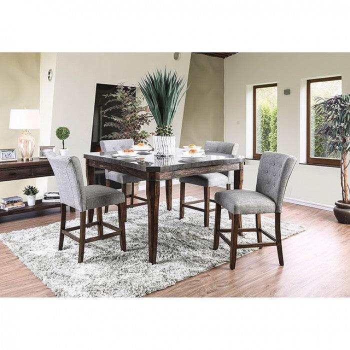 Schoten CM3450GY-PC Gray/Antique Dark Oak Transitional Counter Ht. Chair (2/Ctn) By furniture of america - sofafair.com