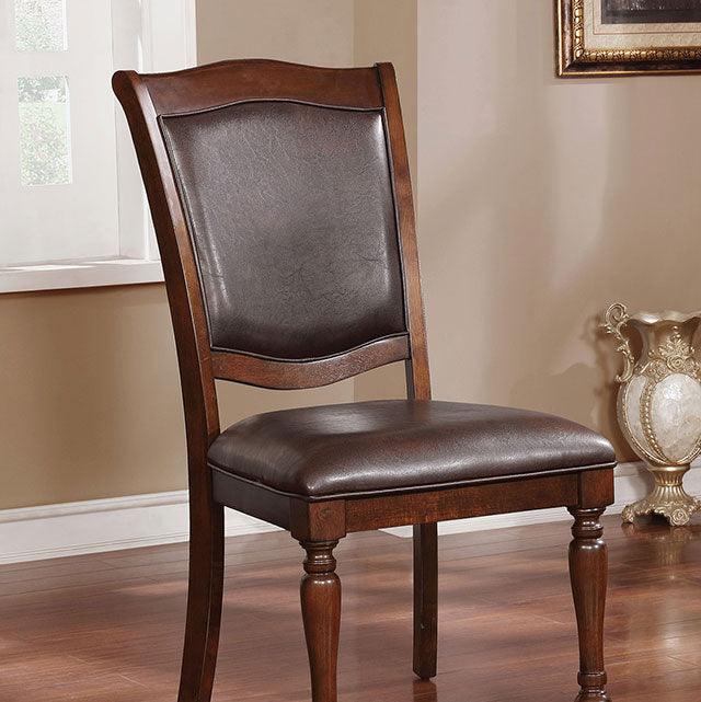 Sylvana CM3453SC-2PK Brown Cherry/Espresso Traditional Side Chair (2/Ctn) By Furniture Of America - sofafair.com