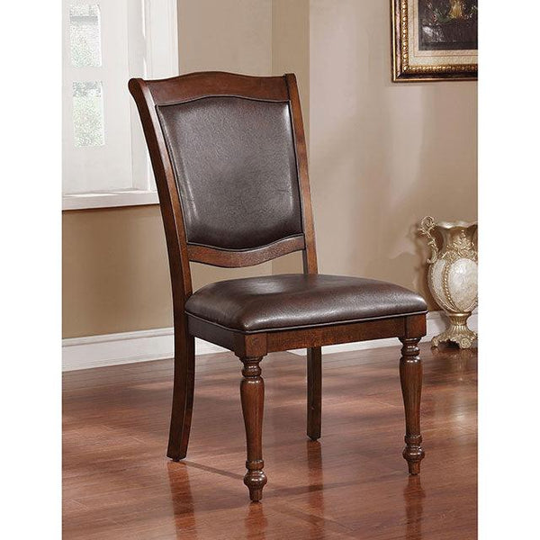 Sylvana CM3453SC-2PK Brown Cherry/Espresso Traditional Side Chair (2/Ctn) By Furniture Of America - sofafair.com