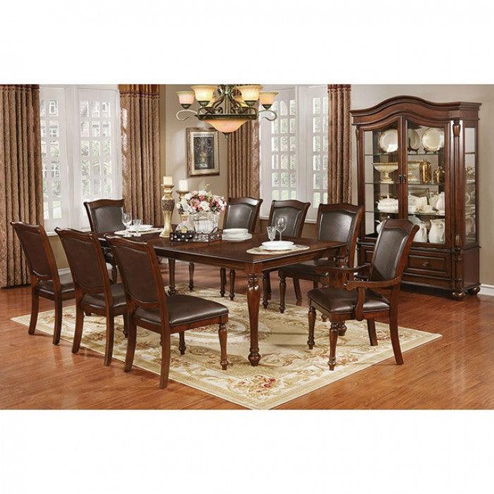 Sylvana CM3453T Brown Cherry/Espresso Traditional Dining Table By furniture of america - sofafair.com