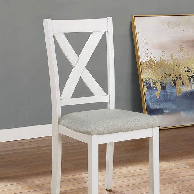 Anya CM3476WH-T-5PK Distressed White/Distressed Gray Rustic 5 Pc. Dining Table Set By Furniture Of America - sofafair.com