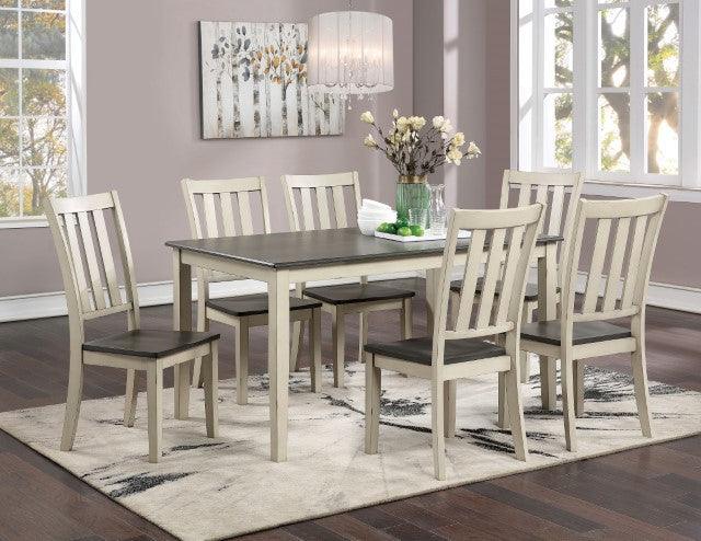 Frances CM3478WH-T Antique White/Gray Rustic Dining Table By Furniture Of America - sofafair.com