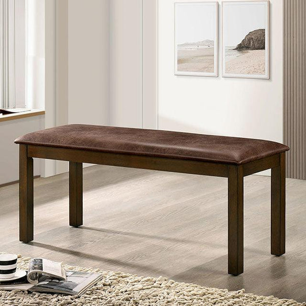 Garnett CM3490BN Walnut/Brown Transitional Bench By Furniture Of America - sofafair.com