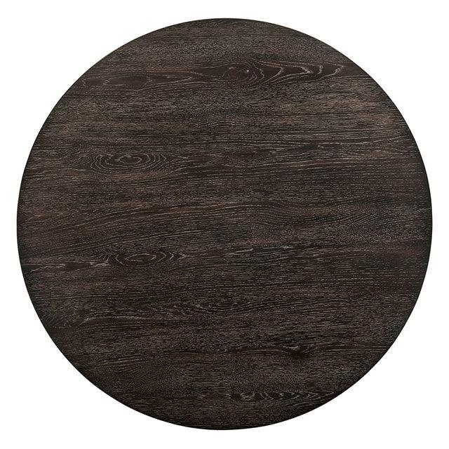Haleigh CM3491RT Antique White/Dark Walnut Transitional Round Table By Furniture Of America - sofafair.com