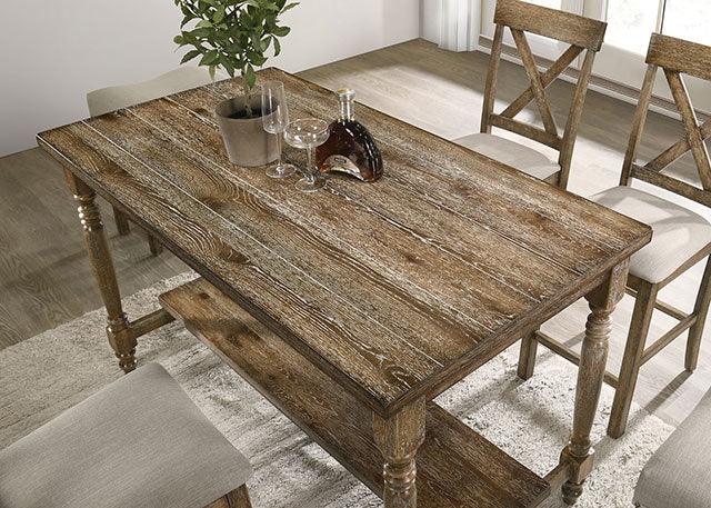 Plankinton CM3492PT Rustic Oak Rustic Counter Ht. Table By Furniture Of America - sofafair.com