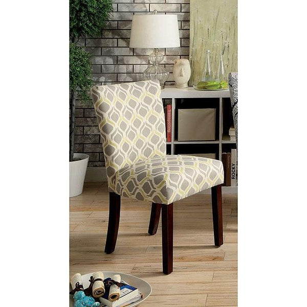 Prue CM3507Y-SC-2PK Yellow/Gray Contemporary Accent Chair (2/Box) By Furniture Of America - sofafair.com