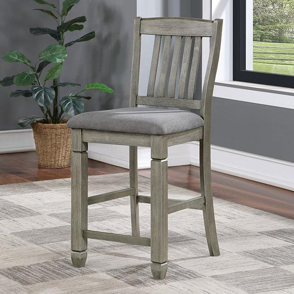 Anaya CM3512GY-PC-2PK Gray/Light Gray Transitional Counter Ht. Chair By Furniture Of America - sofafair.com