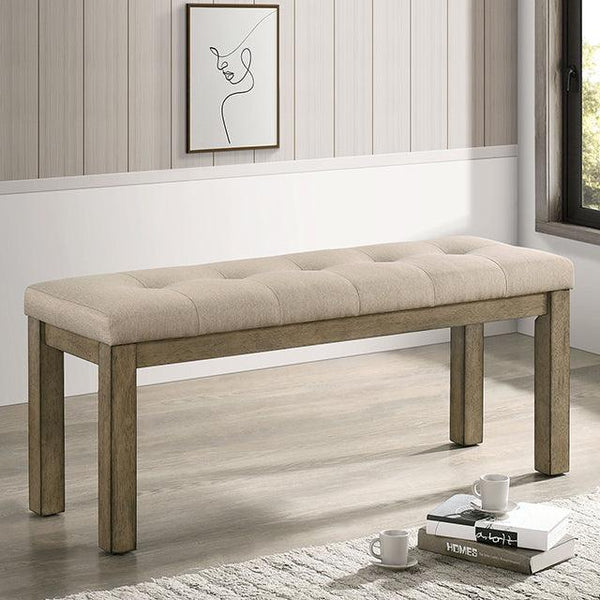Templemore CM3514BR-BN Light Brown/Beige Rustic Bench By Furniture Of America - sofafair.com