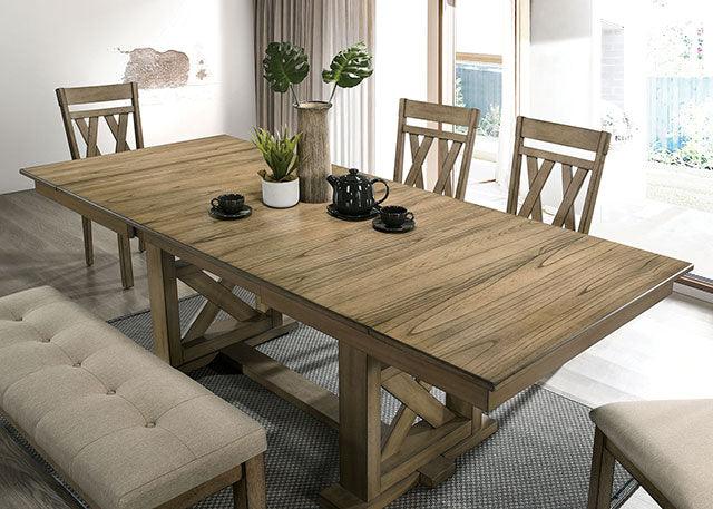Templemore CM3514BR-T Light Brown Rustic Dining Table By Furniture Of America - sofafair.com