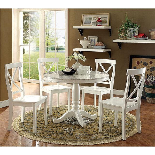 Penelope CM3546SC-2PK White Transitional Side Chair (2/Box) By Furniture Of America - sofafair.com