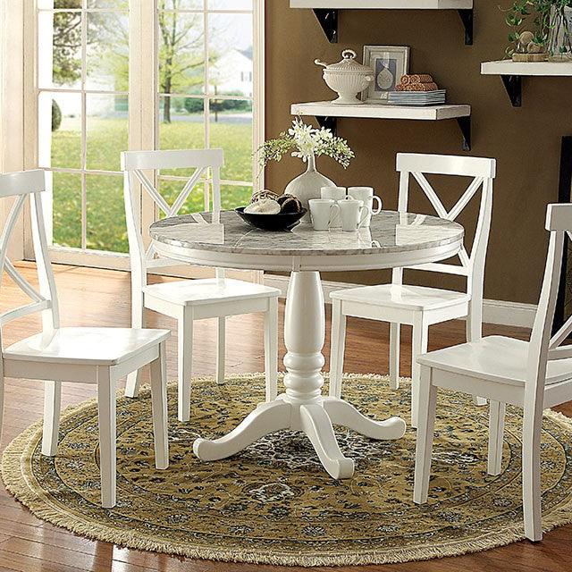 Penelope CM3546RT White Transitional Round Table By Furniture Of America - sofafair.com