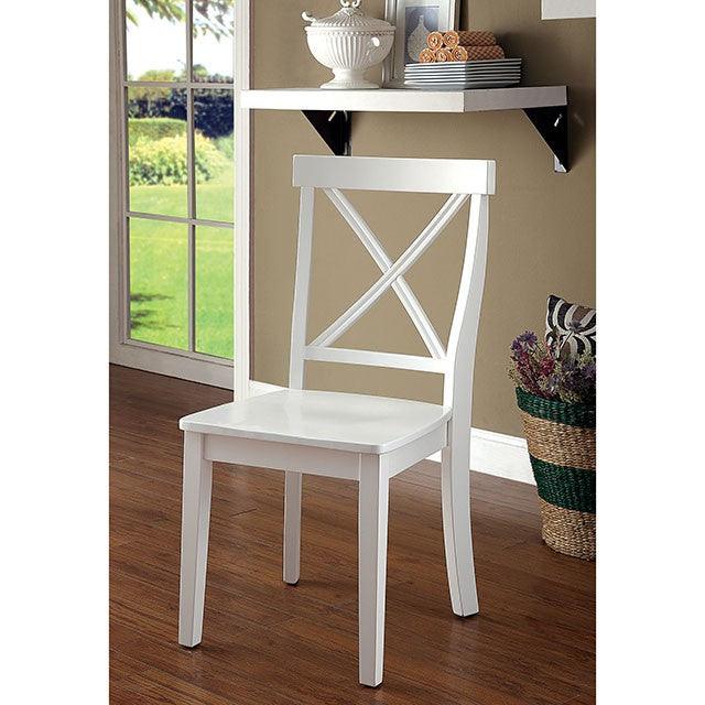 Penelope CM3546SC-2PK White Transitional Side Chair (2/Box) By Furniture Of America - sofafair.com
