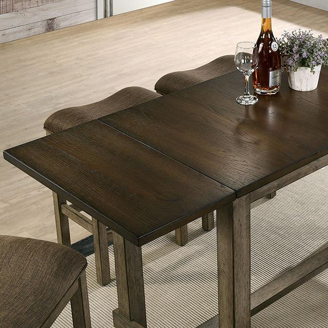 Gumboro CM3547BR-PT Dark Walnut/Chestnut Brown Rustic Counter Ht. Table By Furniture Of America - sofafair.com