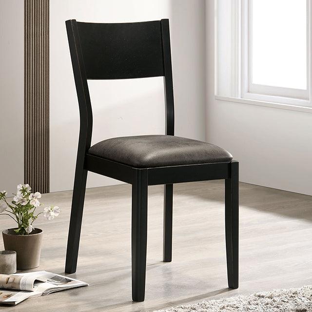 Oberwil CM3548GY-SC-2PK Black/Gray Mid-century Modern Chair By Furniture Of America - sofafair.com