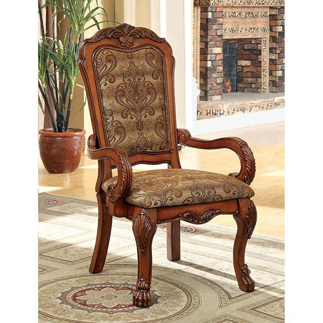 Medieve CM3557AC-2PK Antique Oak/Brown Traditional Arm Chair (2/Box) By Furniture Of America - sofafair.com