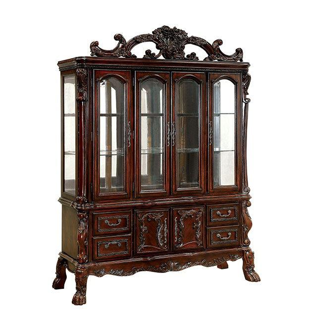 Medieve CM3557CH-HB Cherry Traditional Hutch & Buffet By Furniture Of America - sofafair.com