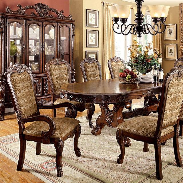 Medieve CM3557CH-T Cherry Traditional Oval Table By Furniture Of America - sofafair.com