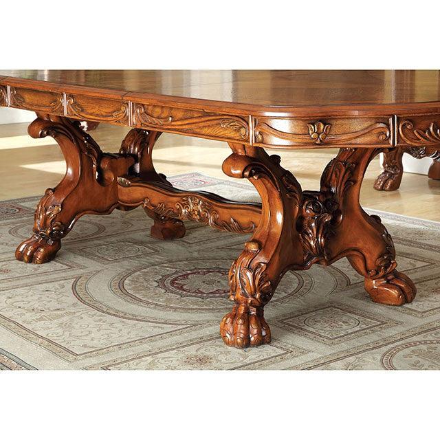 Medieve CM3557T Antique Oak Traditional Formal Dining Table By Furniture Of America - sofafair.com