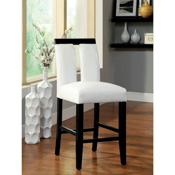 Luminar CM3559PC-2PK Black/White Contemporary Counter Ht. Chair (2/Box) By Furniture Of America - sofafair.com