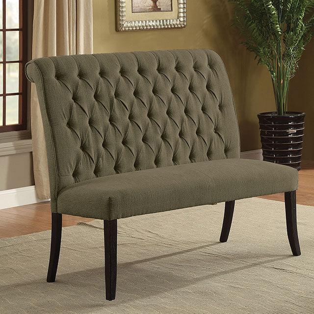 Mashall CM3564GY-BN Antique Black/Gray Rustic Love Seat Bench By Furniture Of America - sofafair.com