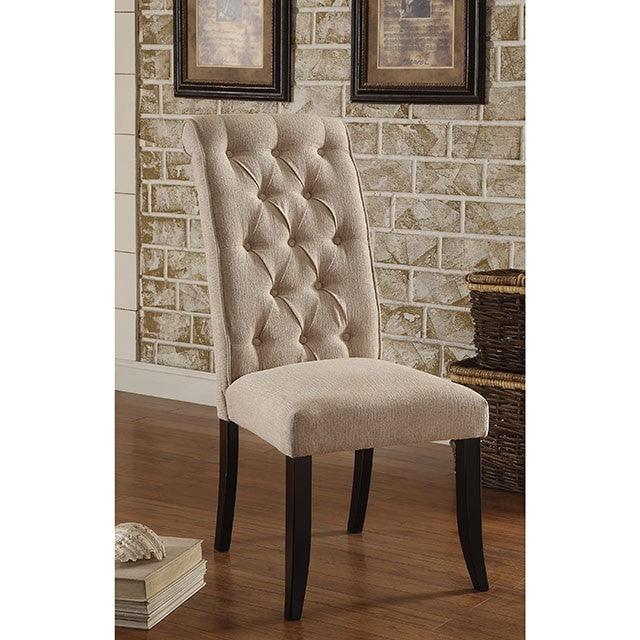 Mashall CM3564SC-2PK Beige/Antique Black Rustic Side Chair (2/Ctn) By Furniture Of America - sofafair.com